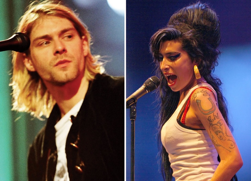 Có một định mệnh ở tuổi 27 dành cho những huyền thoại âm nhạc - 2 Kurt Cobain - trưởng nhóm Nirvana (1967-1994) và nữ ca sĩ Amy Winehouse (1983-2011).