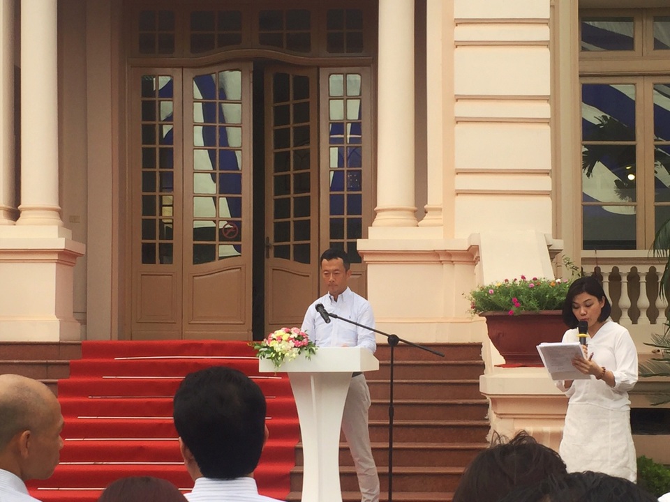 Nhiều hoạt động ý nghĩa tại Ngày hội Bản quyền sách Việt Nam - Nhật Bản - 2 Ông Yamamoto Chủ tịch Hiệp hội Xuất bản Nhật Bản phát biểu.