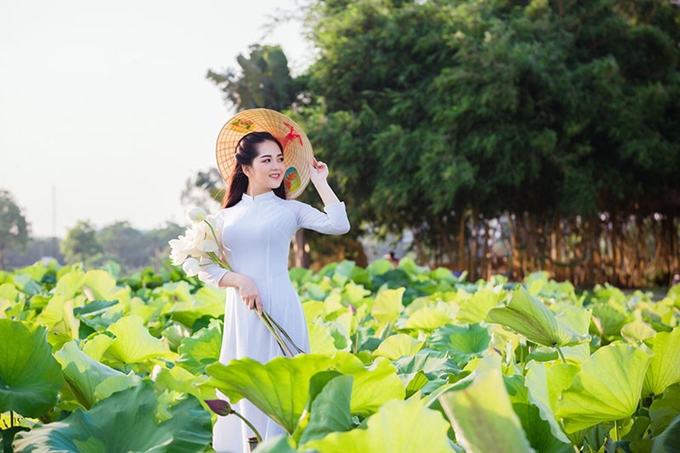 Ngắm thiếu nữ Hải Dương duyên dáng bên hồ sen đầu mùa - 13 Ngắm thiếu nữ Hải Dương duyên dáng bên hồ sen đầu mùa - 13