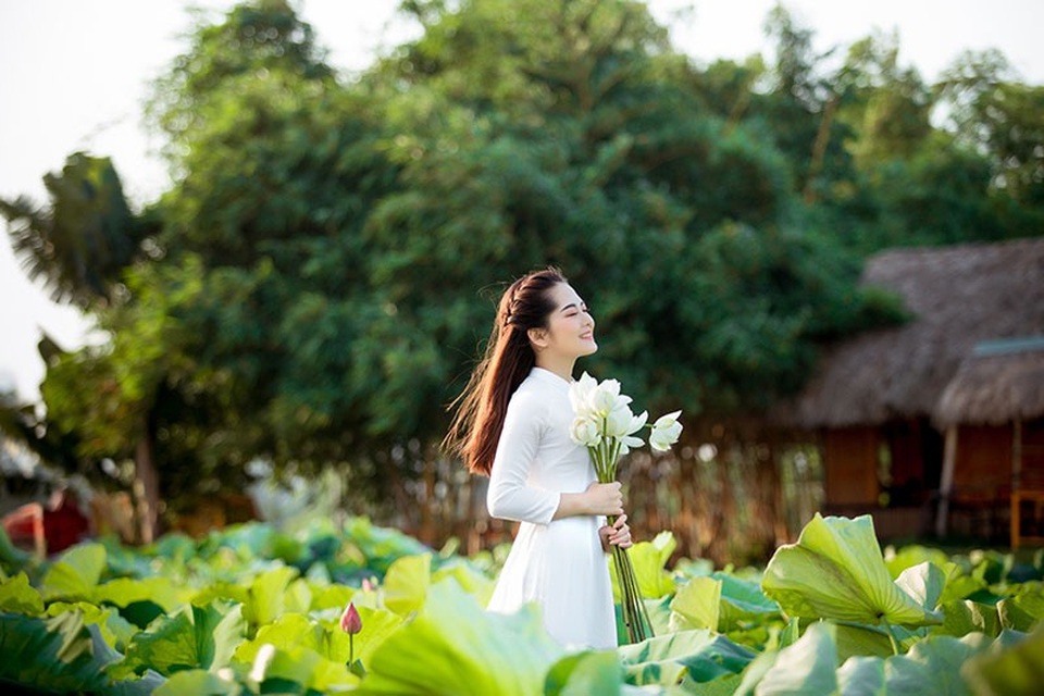 Ngắm thiếu nữ Hải Dương duyên dáng bên hồ sen đầu mùa - 8 Ngắm thiếu nữ Hải Dương duyên dáng bên hồ sen đầu mùa - 8