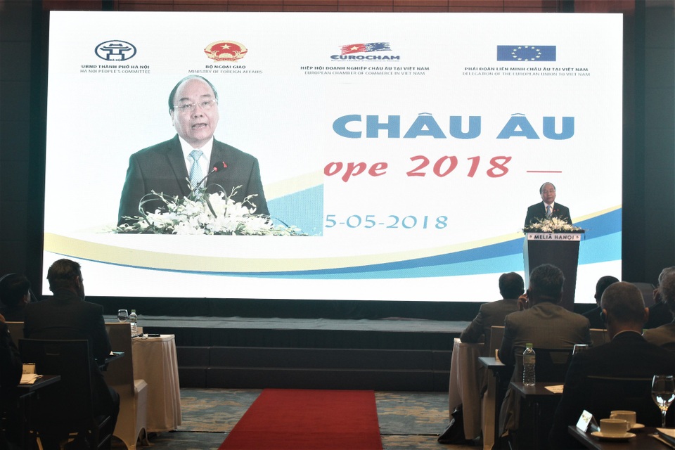Thủ tướng: Mong gần 100% doanh nghiệp châu Âu đầu tư vào Việt Nam - 1 Thủ tướng Nguyễn Xuân Phúc cho rằng thành công của các DN FTA Châu Âu cũng chính là thành công của Việt Nam. (Ảnh: Hồng Vân)