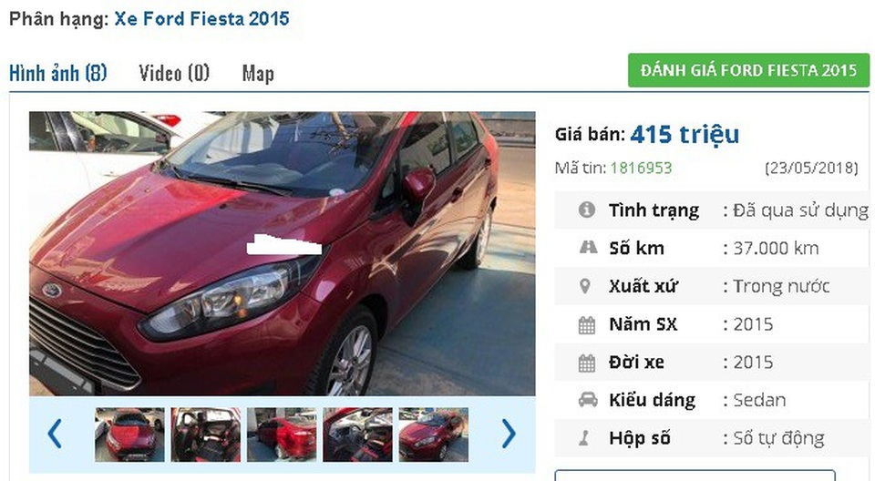 4 chiếc ô tô Ford cũ số tự động này đang rao bán tầm giá 400 triệu đồng tại Việt Nam - 2
Một chiếc Ford Fiesta 2015 được rao bán giá 415 triệu đồng. Xe đã chạy 35.000 km, được trang bị cảm biến phim cách nhiệt, tích hợp camera…”