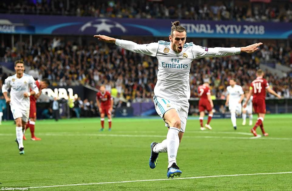 Niềm vui sướng tột độ của Gareth Bale. Cầu thủ người xứ Wales tiếp tục cho thấy cái duyên ghi bàn trong các trận chung kết