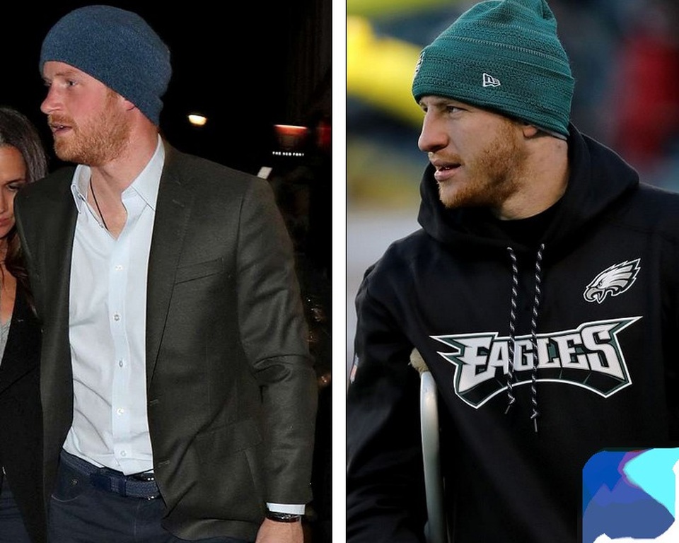Những sao "xa lạ" nhưng giống nhau như "họ hàng" - 3
Hoàng tử Harry và Carson Wentz