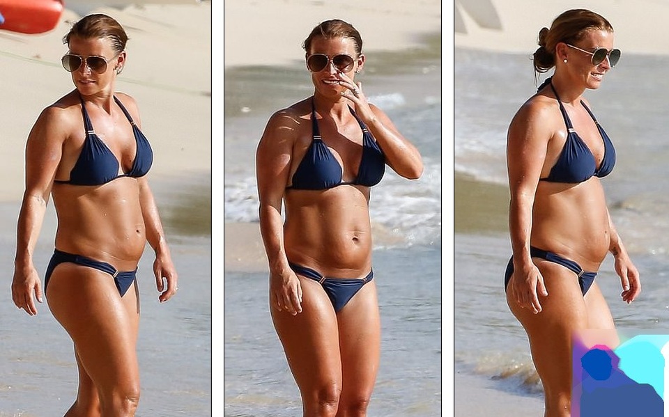 
Coleen Rooney - vợ cầu thủ bóng đá Wayne Rooney đang cùng gia đình đi nghỉ tại Barbados
