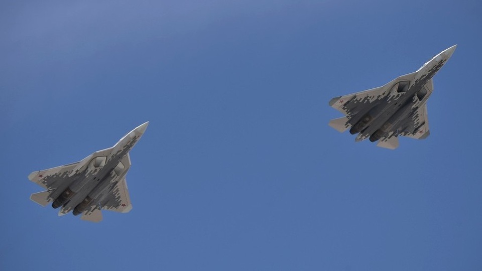 Video Su-57 Nga phô diễn sức mạnh tại giải đấu quốc tế - 1 Máy bay chiến đấu Su-57 của Nga (Ảnh: RT)