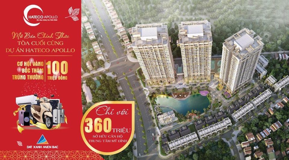 Chỉ với 360 triệu sở hữu căn hộ Mỹ Đình, rinh ngay quà lớn - 1 Chính sách bán hàng hấp dẫn của Hateco Apollo chính là điểm thu hút khách hàng