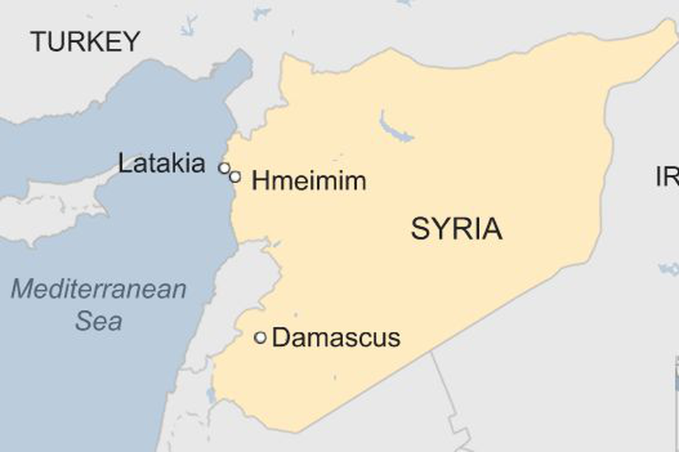 Máy bay chiến đấu Nga rơi ở Syria, 2 người thiệt mạng - 3
Căn cứ Hmeimim của Nga nằm ở tỉnh Latakia của Syria bên bờ Địa Trung Hải. (Ảnh: BBC)