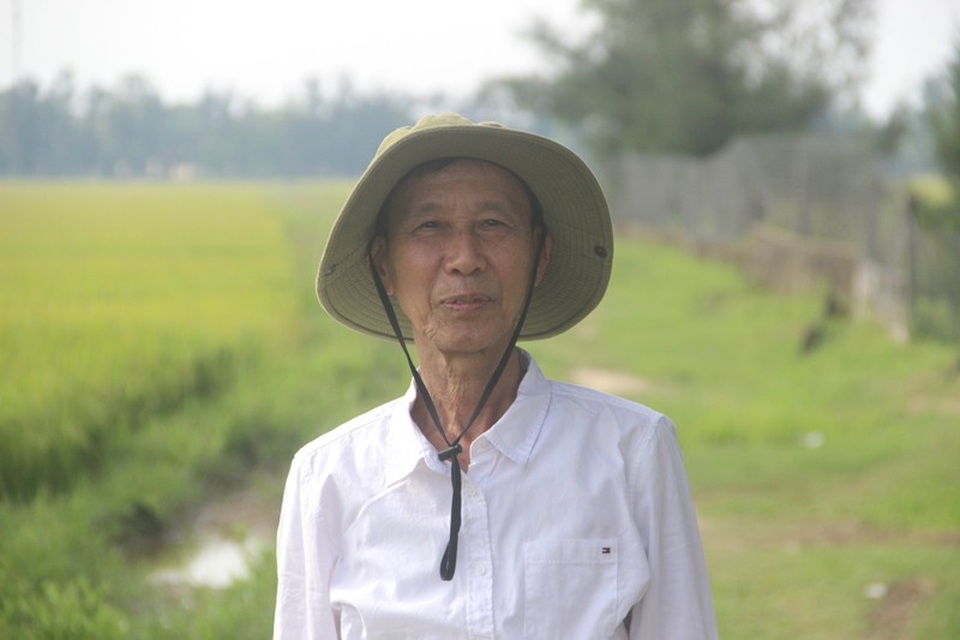 Cuộc hội ngộ nhiều cảm xúc của những cựu binh chiến dịch Mậu Thân - 7 Cựu binh Nguyễn Xuân Dòng đi trên cánh đồng, nơi xảy ra cuộc chiến ác liệt 50 năm trước