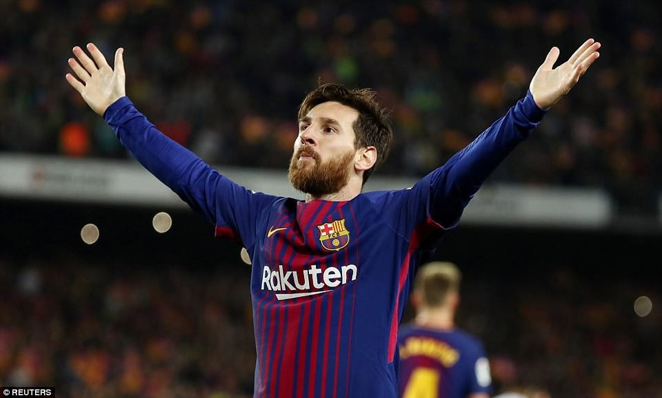 Những khoảnh khắc Barcelona bất phân thắng bại với Real Madrid tại Nou Camp - 8
Messi ăn mừng bàn thắng nâng tỷ số lên 2-1 ở phút 52