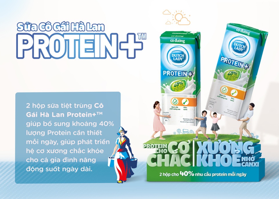 Sữa tiệt trùng có đường Protein+TM mới đáp ứng 40% nhu cầu protein hàng ngày - 1 Sữa tiệt trùng có đường Protein+TM mới đáp ứng 40% nhu cầu protein hàng ngày - 1