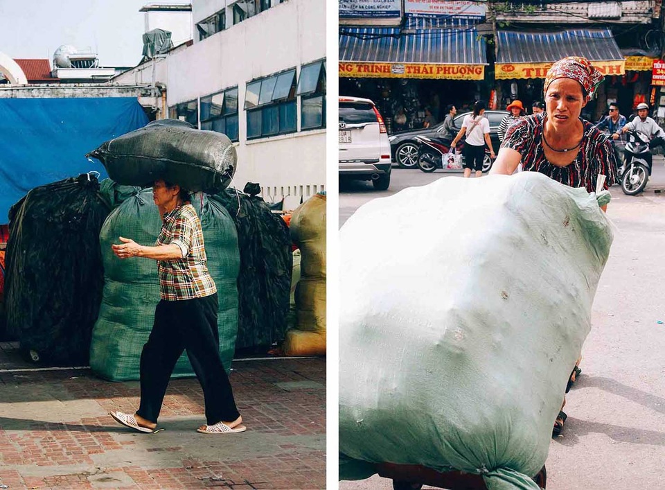 Nữ cửu vạn chợ Đồng Xuân oằn mình trong nắng đầu hè - 5 Nữ cửu vạn chợ Đồng Xuân oằn mình trong nắng đầu hè - 5
