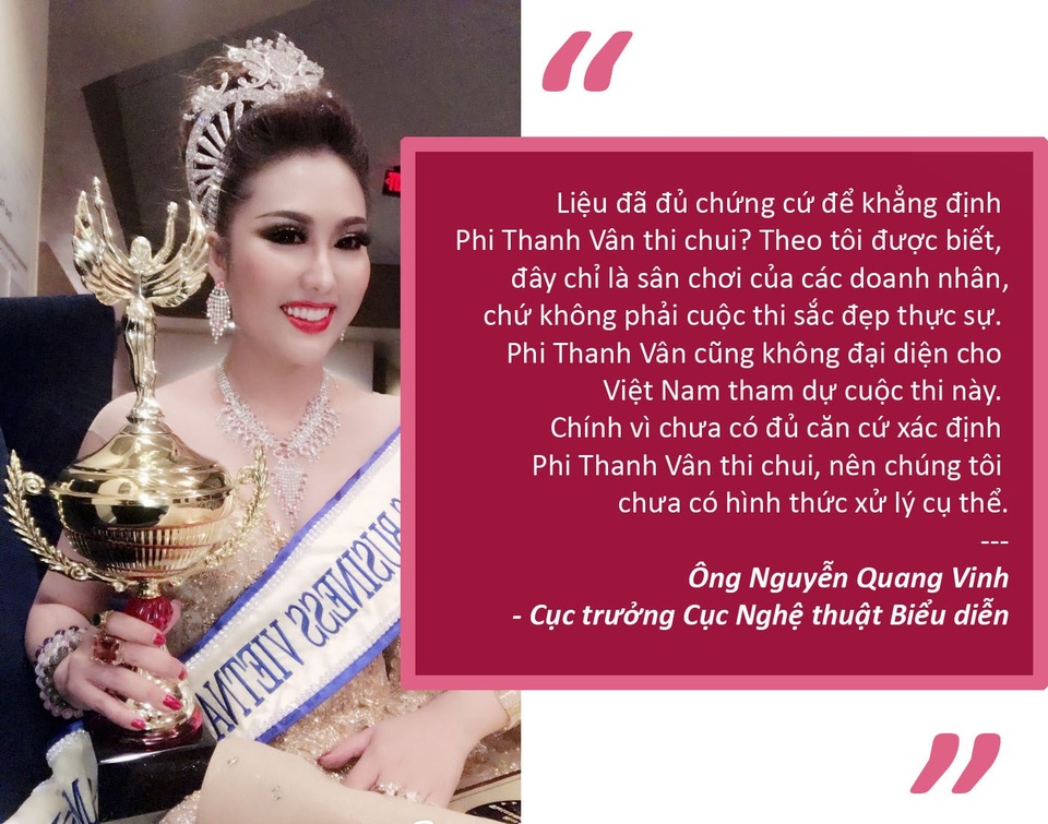 “Nóng” với đề nghị thu hồi vương miện Hoa hậu Đại dương và Táo quân - 2 Xem thêm: Chưa có cơ sở để xử phạt Phi Thanh Vân