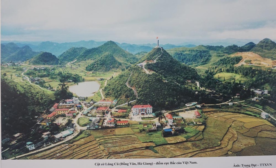 Cột cờ Lũng Cú (Đồng Văn, Hà Giang) - điểm cực Bắc của Việt Nam. (Ảnh: TTXVN).