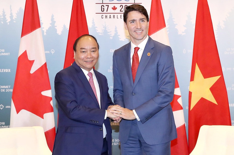 Thủ tướng Nguyễn Xuân Phúc hội đàm với Thủ tướng Canada Justin Trudeau - 1 Thủ tướng Nguyễn Xuân Phúc và Thủ tướng Canada Justin Trudeau