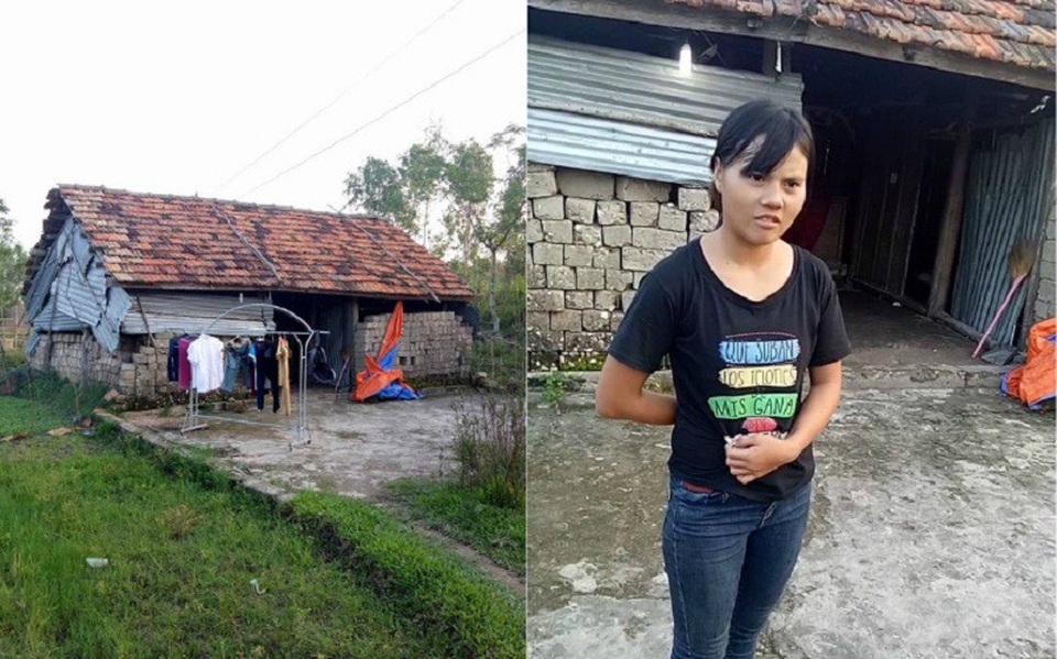 Quảng Bình: CLB tình nguyện “vẽ” ước mơ cho cô học trò nghèo - 1 Em Nguyễn Thị Hiền bên căn nhà dột nát