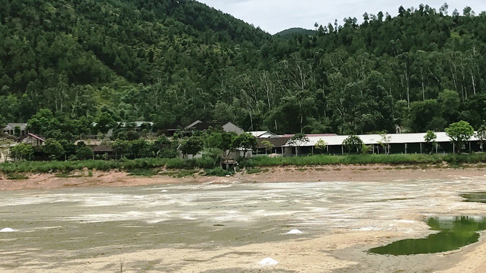 Khu du lịch sinh thái hành hạ người dân vì ô nhiễm môi trường! - 4 Hiện nay, phía khu du lịch mới tháo nước, cho hồ khô để rắc vôi xử lý ô nhiễm...