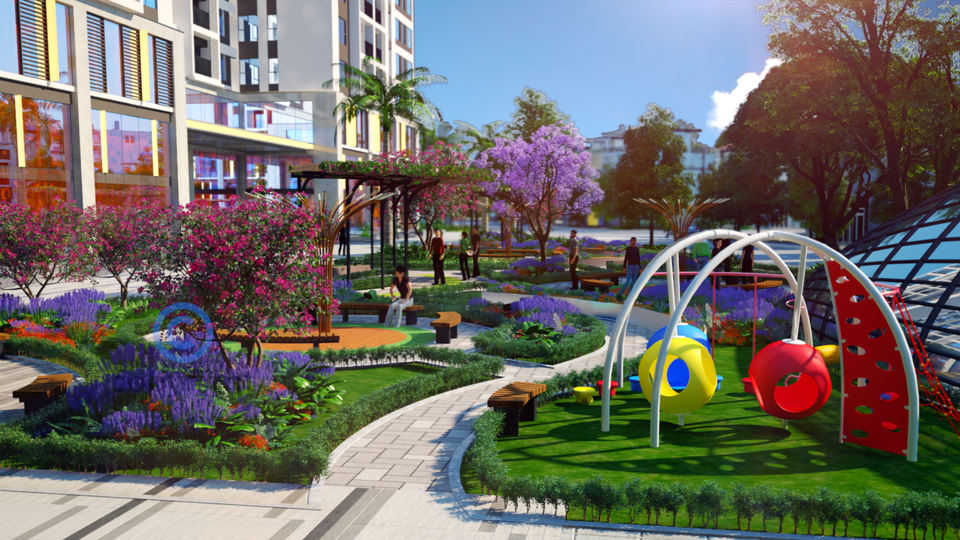 Ngày hội “Xem nhà mẫu, Mua nhà thực” tại Sky Central hút khách đăng ký tham gia - 3
Cảnh quan tiện ích được đặc biệt đầu tư tại Sky Cetral