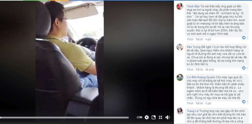 Tài xế taxi công nghệ chửi khách "Mày ngu lắm" và bắt khách chào khi lên xe - 2 Nhiều ý kiến được chia sẻ trên mạng xã hội, đa phần các ý kiến là không đồng tình với cách xử sự của tài xế