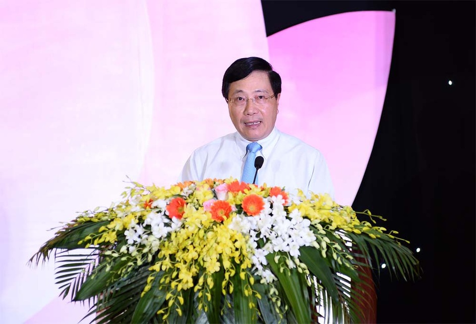 Trao 7 giải Nhất về thông tin đối ngoại năm 2017 - 3 Phó Thủ tướng Phạm Bình Minh phát biểu tại Lễ trao giải.