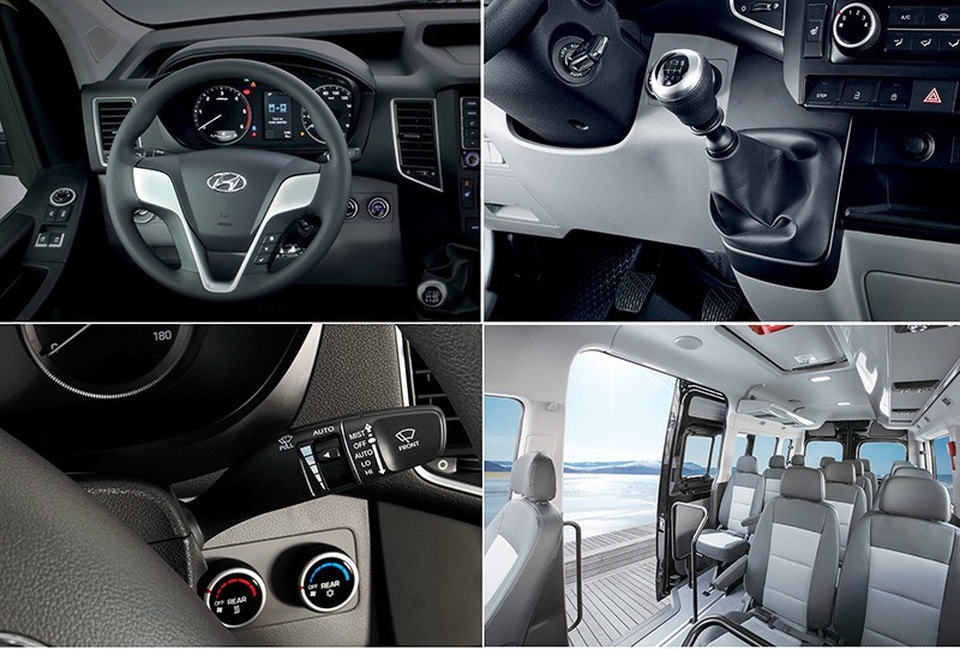 Hyundai lắp ráp Solati tại Việt Nam, cạnh tranh cùng Ford Transit - 4
Thiết kế nội thất và các bố trí các hàng ghế của Hyundai Solati