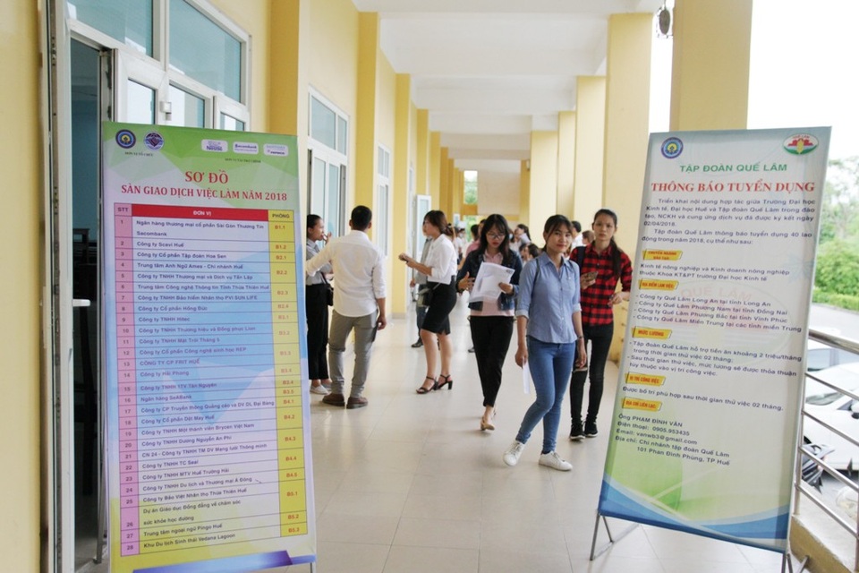 Đại học Kinh tế - Đại học Huế đạt chuẩn chất lượng giáo dục quốc gia - 9 Nhiều sinh viên đến tìm cơ hội việc làm