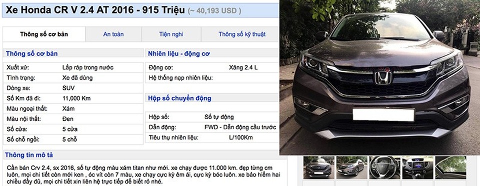 Honda CR-V cũ lắp ráp trong nước vẫn giữ giá dù có xe mới nhập khẩu - 1 Honda CR-V cũ lắp ráp trong nước vẫn giữ giá dù có xe mới nhập khẩu - 1