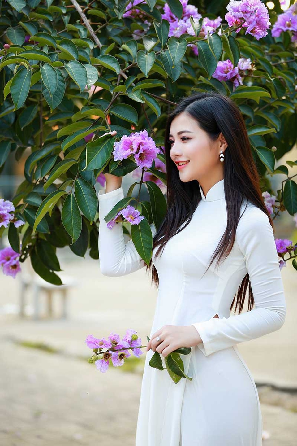 Thiếu nữ Hà thành đẹp dịu dàng bên hoa bằng lăng - 10 Thiếu nữ Hà thành đẹp dịu dàng bên hoa bằng lăng - 10