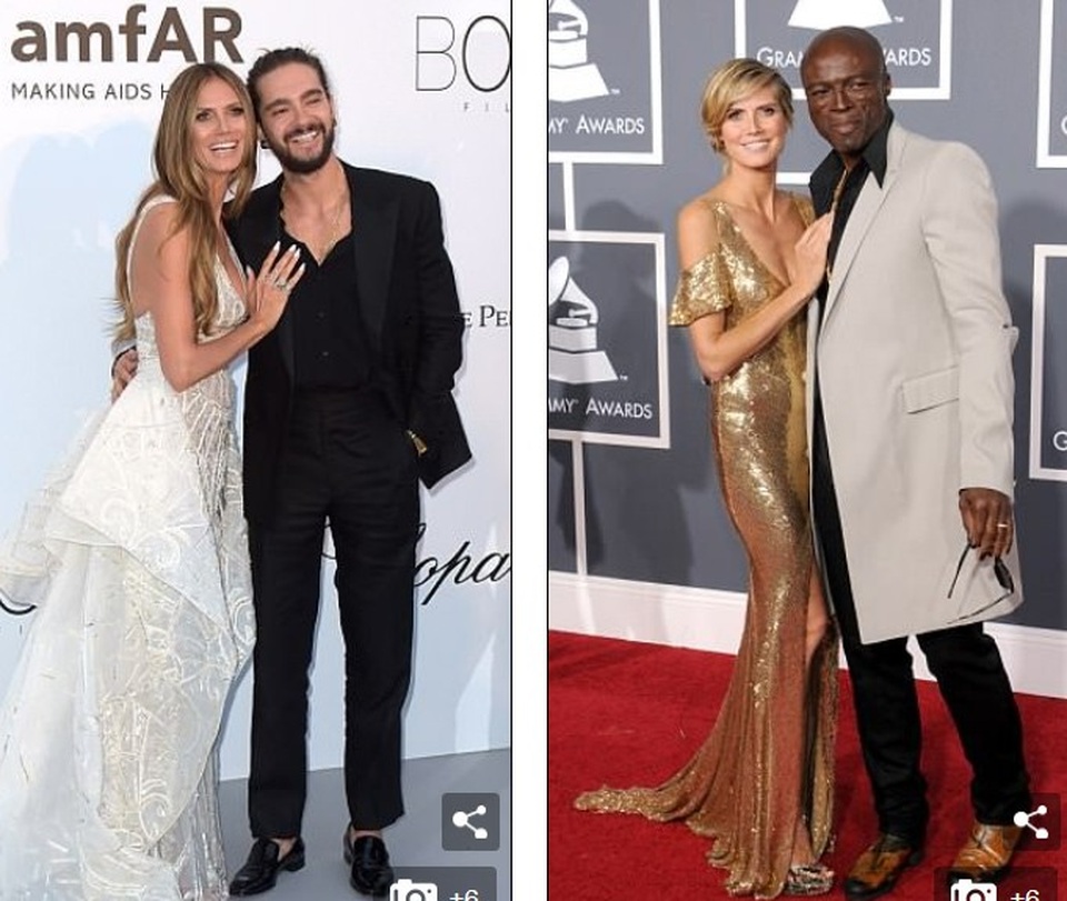 Heidi Klum hạnh phúc hôn bồ kém 17 tuổi - 4
Trước đó cô ly dị chồng là ca sỹ Seal (Ảnh phải)