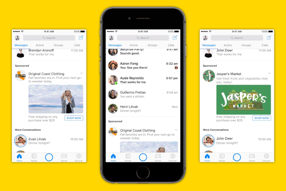 Facebook "tra tấn" người dùng bằng tính năng rất khó chịu - 1 Quảng cáo video hiển thị bên trong ứng dụng Messenger có thể khiến nhiều người dùng cảm thấy khó chịu