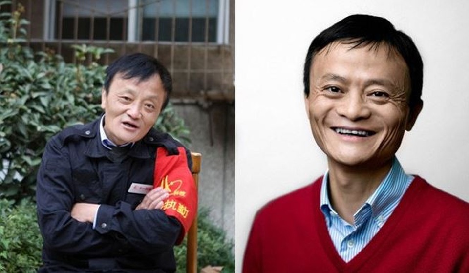 Bản sao tỉ phú Jack Ma đứng giữa đường bán nấm dại - 3 Nhân viên bảo vệ tại tỉnh Thành Đô nổi tiếng vì quá giống Jack Ma. Ảnh: Shanghaiist