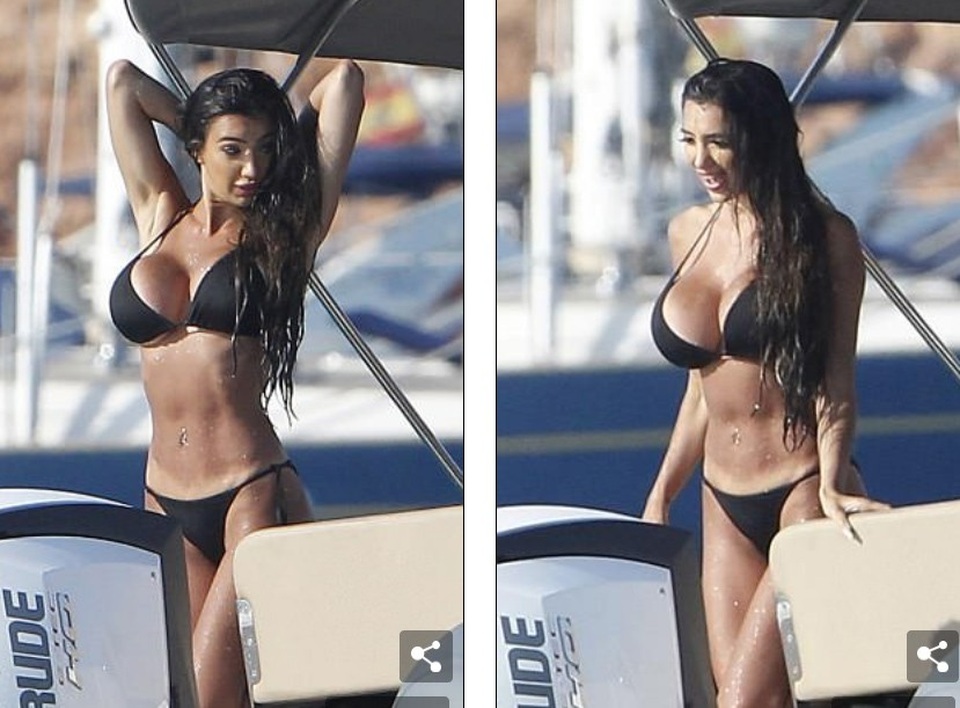Chloe Khan khoe ngực khủng trên biển - 7
Người đẹp công khai hình ảnh phẫu thuật mũi bị hỏng khiến cô tức giận