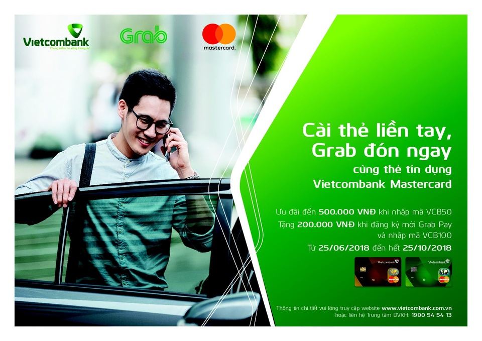 Chương trình “Cài thẻ liền tay, Grab đón ngay” dành cho thẻ tín dụng Vietcombank Mastercard - 1