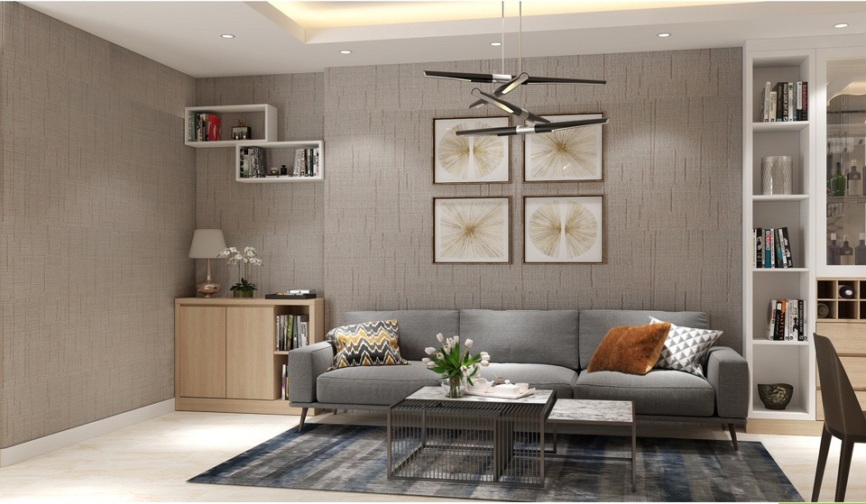 Sự sang trọng và tinh tế thể hiện qua bề mặt gỗ, da, vải, đá mable và kim loại được chọn lọc kỹ càng