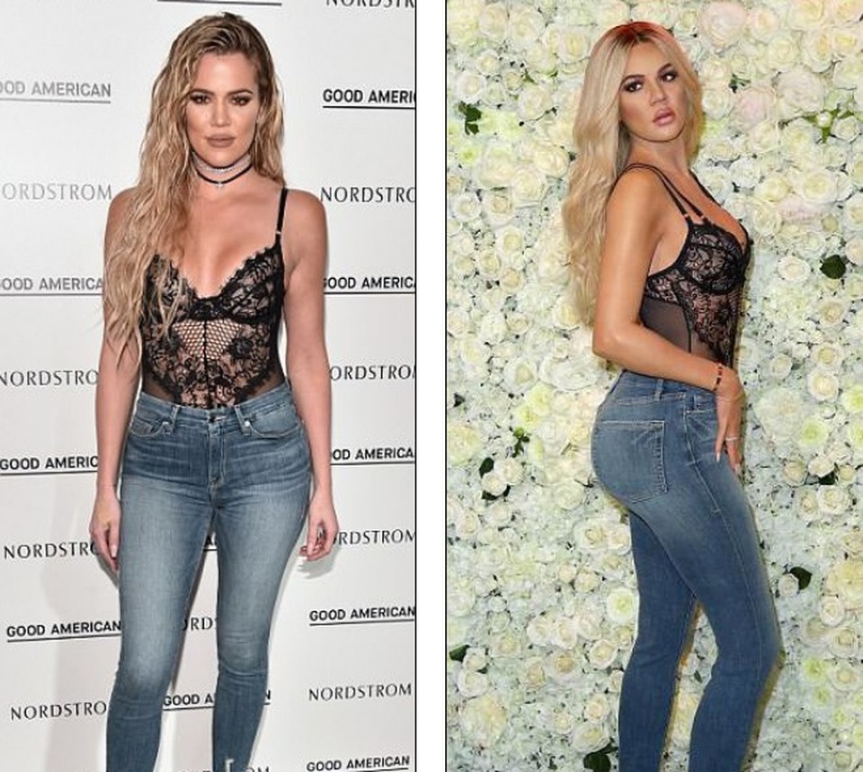 Em cô Kim được dựng tượng sáp - 3
Tượng sáp Khloe Kardashian diện đúng bộ đồ cô từng mặc