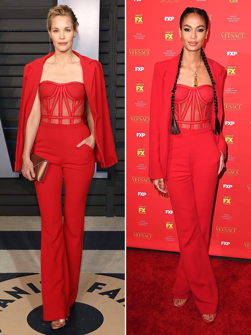 Khi người đẹp đụng hàng - 22
LESLIE BIBB & JOAN SMALLS rực rỡ với trang phục đỏ của Pamella Roland