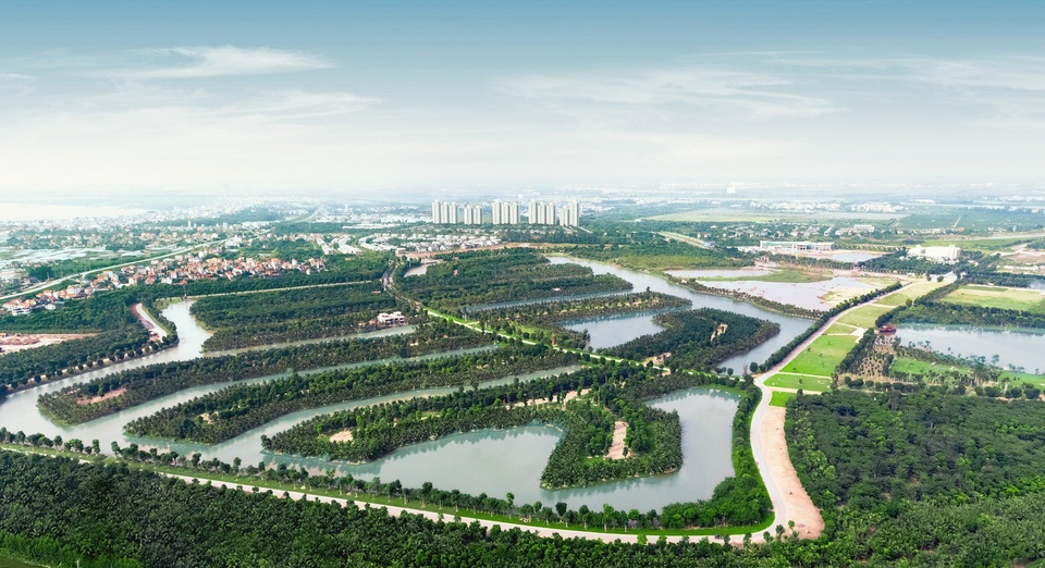 
Không gian cây xanh – mặt nước rộng tới hơn 60ha của Ecopark Grand – The Island
