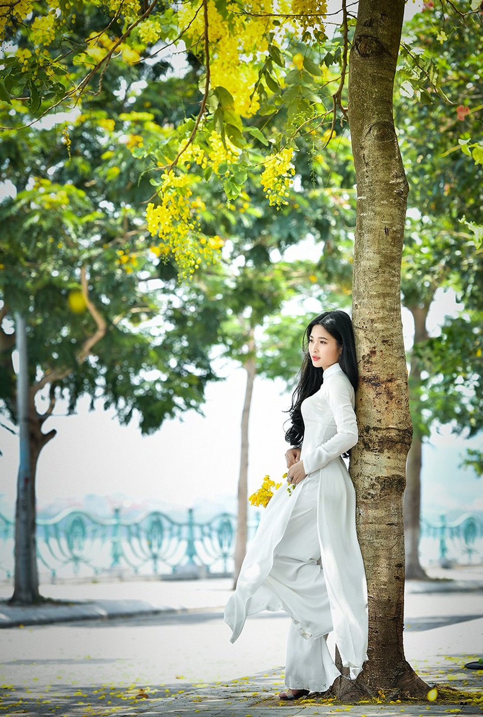 "Hot girl tráng bánh mướt" xứ Nghệ đẹp dịu dàng dưới tán hoàng yến - 9 "Hot girl tráng bánh mướt" xứ Nghệ đẹp dịu dàng dưới tán hoàng yến - 9