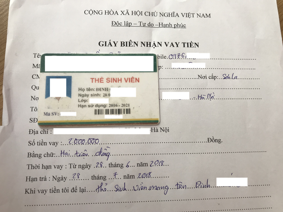 Mê cá độ, sinh viên "cắm" thẻ vay 100 triệu đồng - 6 Mê cá độ, sinh viên "cắm" thẻ vay 100 triệu đồng - 6
