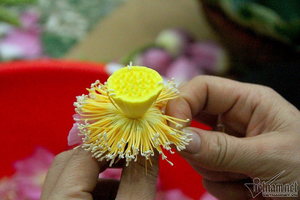 "Thiên hạ đệ nhất trà" 10 triệu đồng/kg, uống ngụm nào chất ngụm đấy - 5
Sen được tách lấy gạo để ướp trà