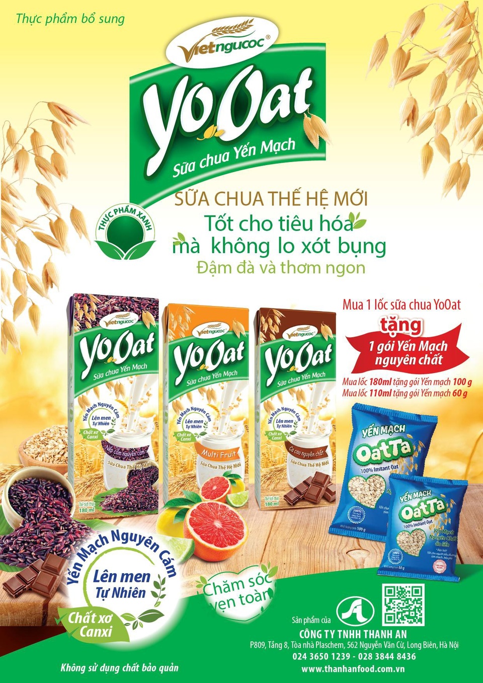 Lợi ích tuyệt vời của yến mạch nguyên cám đối với sức khỏe - 2 Các sản phẩm yến mạch chế biến sẵn hiện nay khá đa dạng, từ ngũ cốc đến các dòng sữa. Với sự kết hợp hoàn hảo giữa sữa chua lên men tự nhiên và yến mạch tạo ra dòng thức uống vô cùng dinh dưỡng Yo - Oat. Đây là dòng thức uống lần đầu tiên xuất hiện tại Việt Nam theo công thức độc quyền.