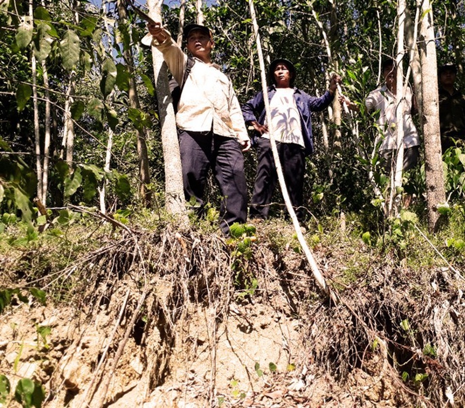 Nhiều vết nứt, sạt lở bất thường trên núi đe dọa người dân - 1
Người dân lo lắng trước những vết nứt, sạt lở tại trên Goi Ra Hách ở tiểu khu 20 (thôn 5, xã An Vinh, huyện An Lão, Bình Định).