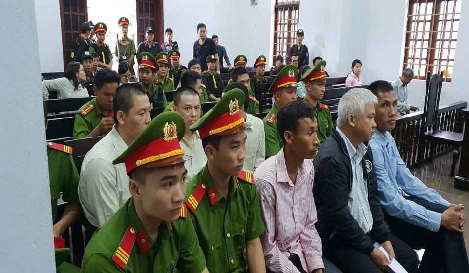 Xét xử vụ tranh chấp đất đai khiến 3 người chết, 13 người bị thương - 1 Các bị cáo tại phiên tòa phúc thẩm