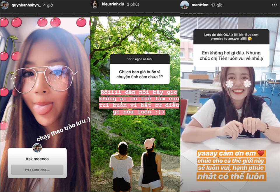 Các hot girl đình đám tiết lộ bí mật không ngờ khi fan hỏi trên Instagram - 1 Các hot girl tiết lộ bí mật khi chơi trò trả lời câu hỏi của fan trên Story của mạng xã hội Instagram