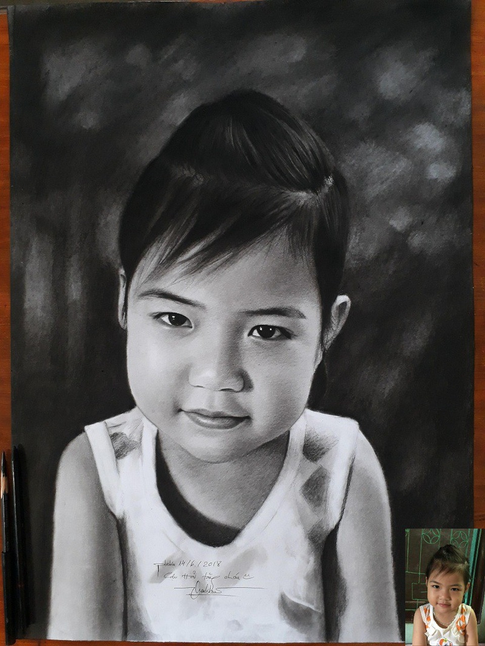 9x Gia Lai vẽ tranh Bác Hồ rất đẹp - 6