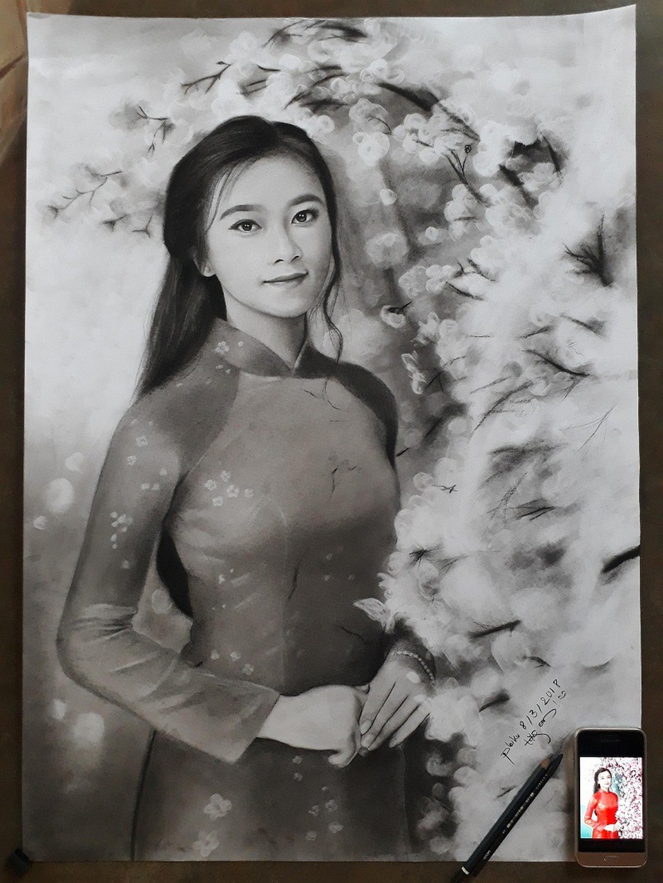 9x Gia Lai vẽ tranh Bác Hồ rất đẹp - 5