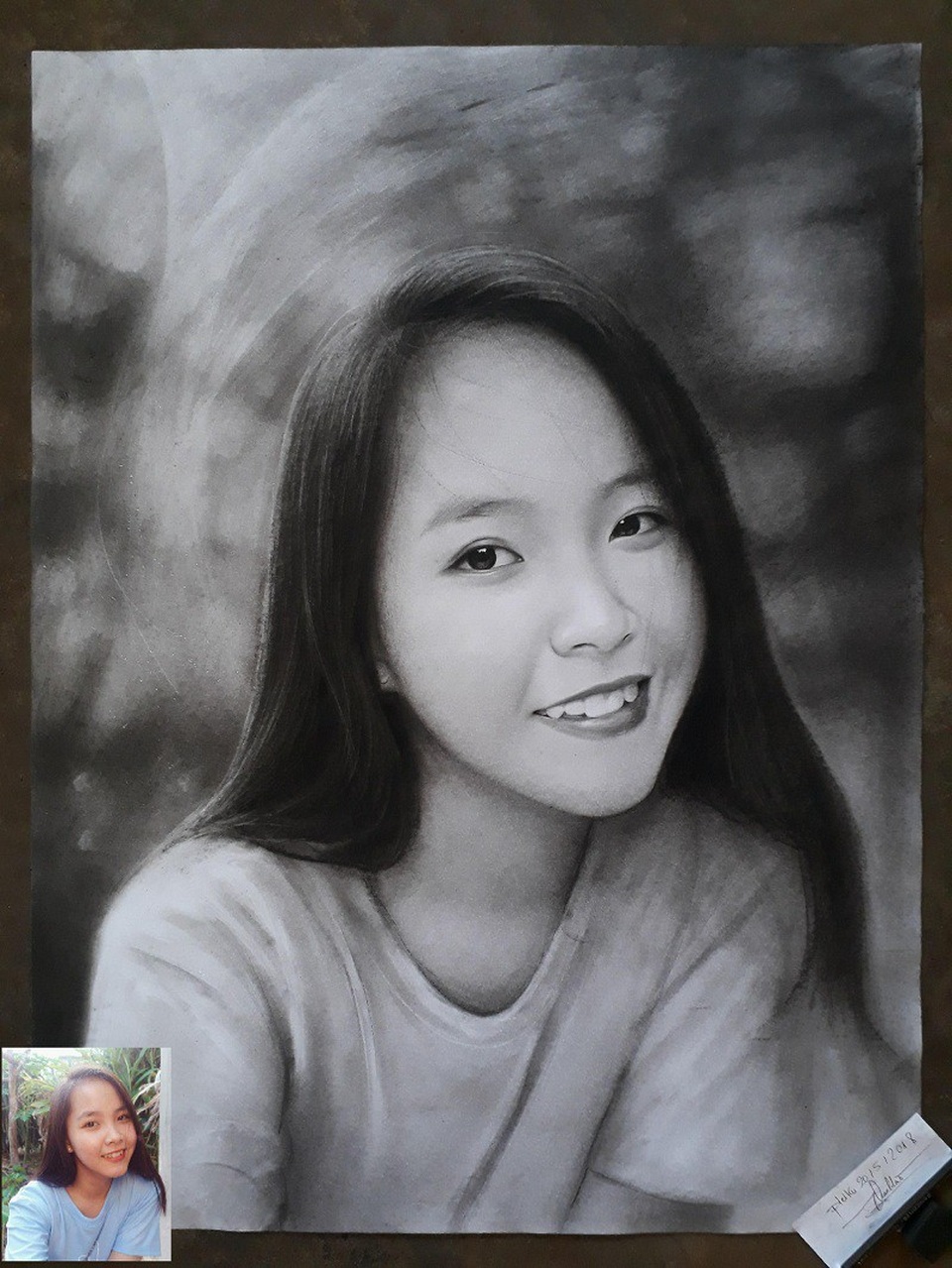 9x Gia Lai vẽ tranh Bác Hồ rất đẹp - 4