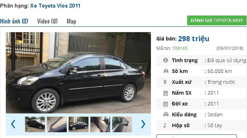 Chiếc ô tô Toyota cũ này đang rao bán nhiều nhất ở tầm giá 200 triệu đồng tại Việt Nam - 2
Một chiếc Vios E đời 2011 màu đen, số sàn đang rao bán giá 298 triệu đồng. Người bán cho biết xe “nhà đi, vợ làm công chức nhà nước, chồng làm ngân hàng, máy móc gầm bệ chắc chắn”.