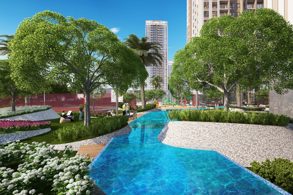 TPHCM: Bất động sản Quận 2 đang “bức tốc” nhờ hạ tầng đồng bộ - 2 Gem Riverside được thiết kế theo phong cách resort với gần 70% diện tích dành cho thiết kế cảnh quan, công viên cây xanh và các tiện ích nội khu