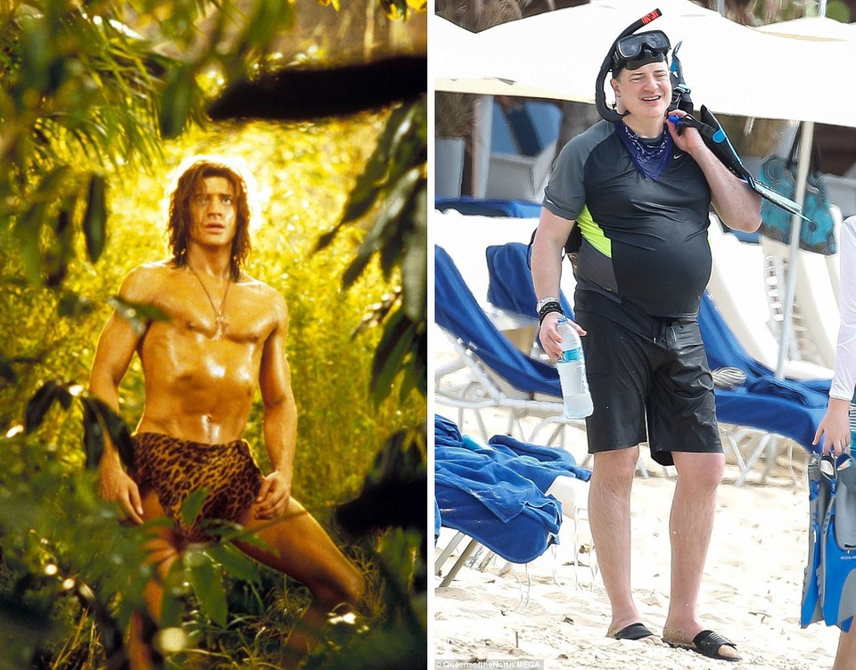 Brendan Fraser trong “George of the Jungle” (George của rừng xanh - 1997) đã từng là niềm mơ ước của biết bao fan nữ. Giờ đây, nhiều fan nữ ngày ấy có thể sẽ không còn nhận ra anh một cách dễ dàng ở tuổi 49.